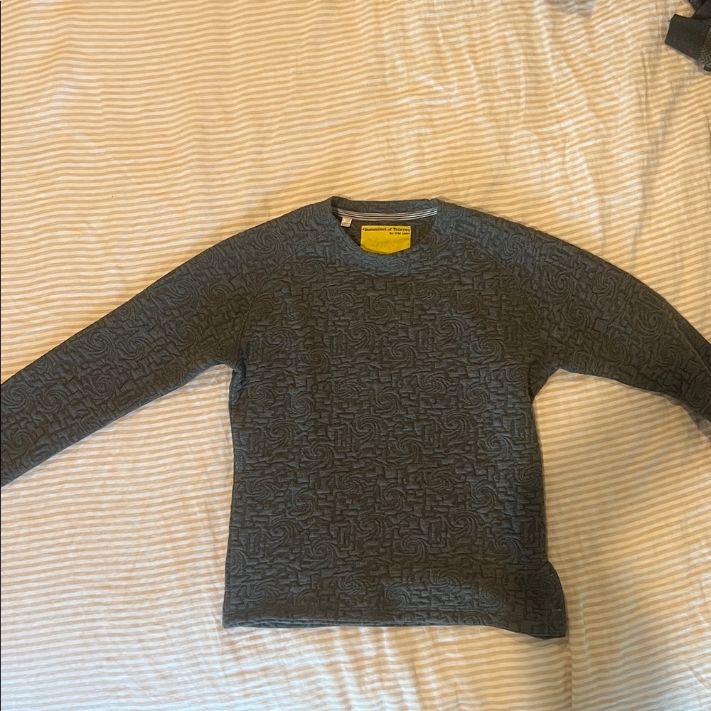 Gray Patterned Long Sleeve Shirt